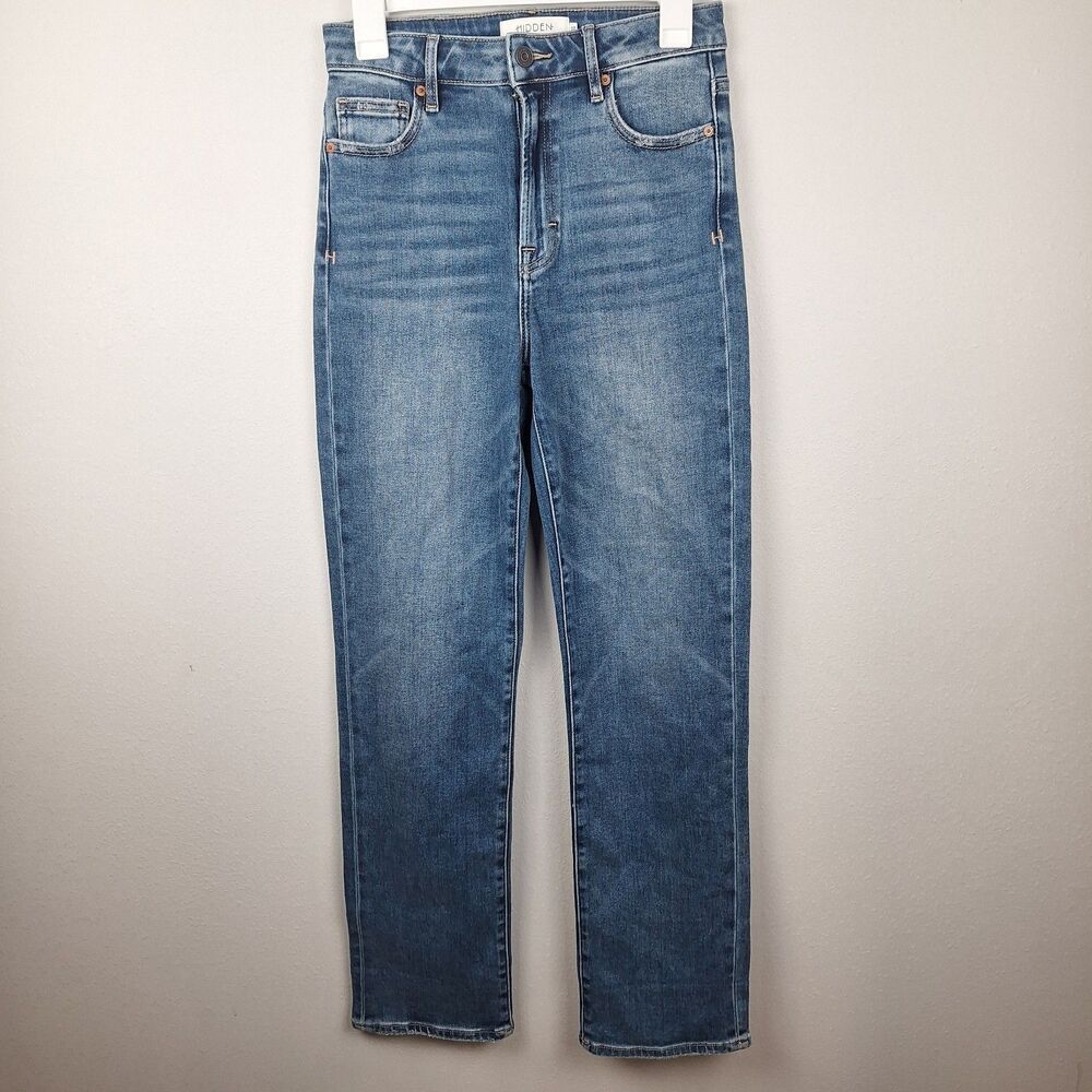 Hidden Los Angeles Jeans Tracey High Rise Straight Women’s Sz 27  Medium Wash